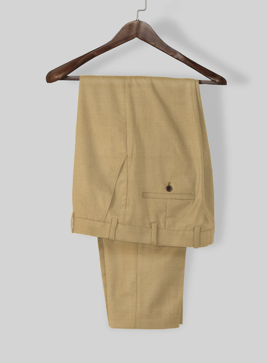 Napolean Khyber Khaki Wool Pants - StudioSuits