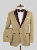 Napolean Khyber Khaki Wool Tuxedo Suit - StudioSuits