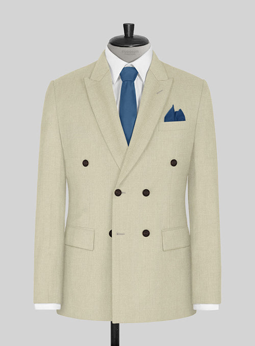 Napolean Light Beige Wool Jacket - StudioSuits