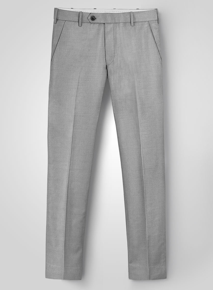 Napolean Worsted Light Gray Wool Pants - StudioSuits