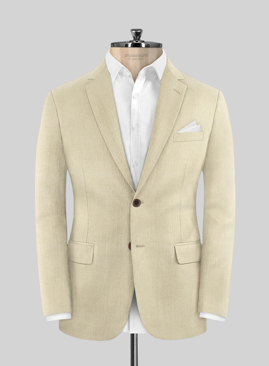 Napolean Light Beige Wool Jacket - StudioSuits