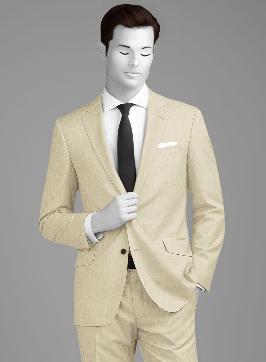Napolean Light Beige Wool Jacket - StudioSuits