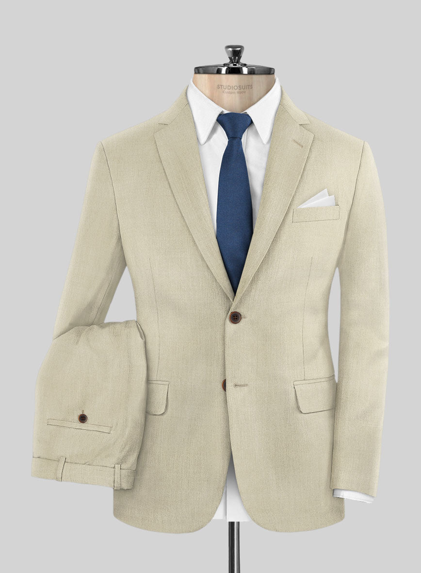Napolean Light Beige Wool Suit - StudioSuits