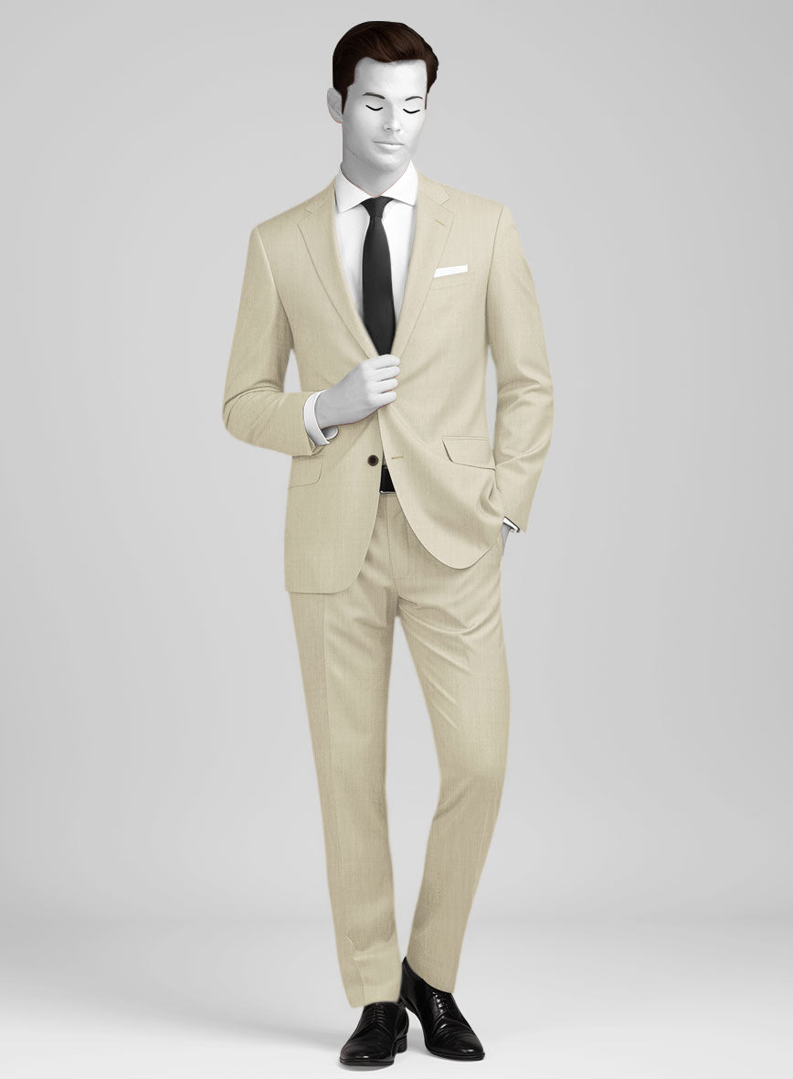 Napolean Light Beige Wool Suit - StudioSuits