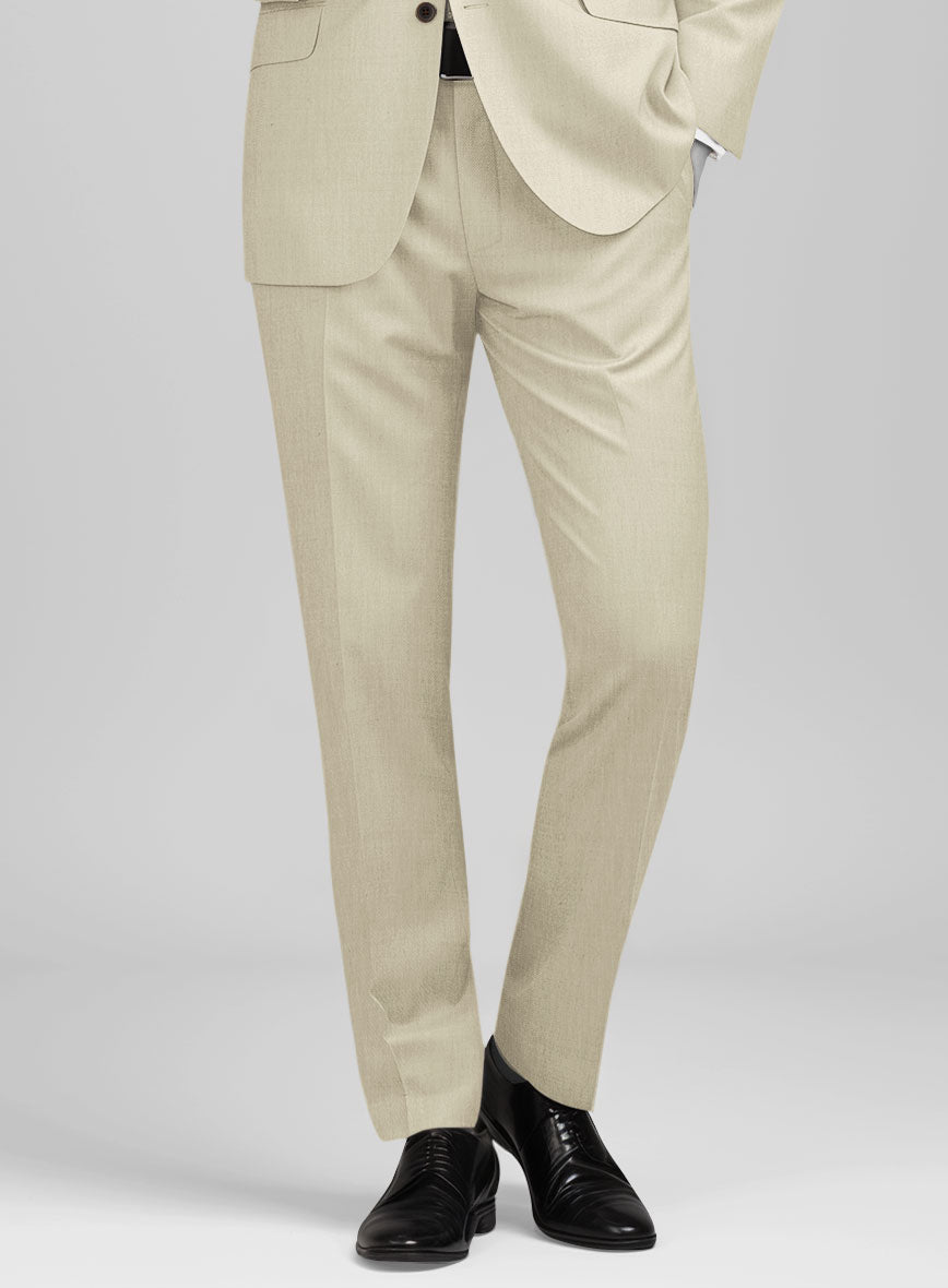 Napolean Light Beige Wool Suit - StudioSuits