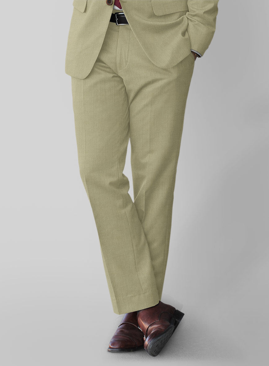 Napolean Light Khaki Wool Pants - StudioSuits