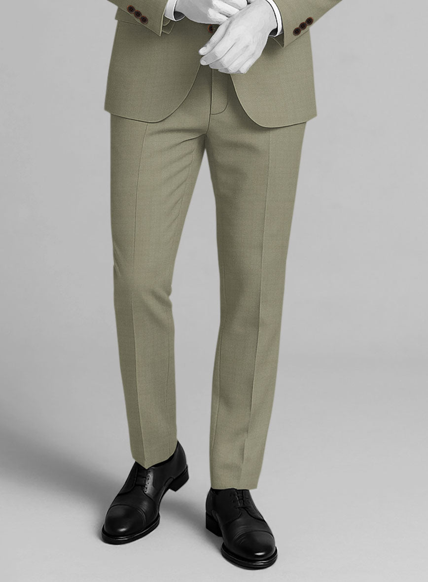 Napolean Light Khaki Wool Pants - StudioSuits