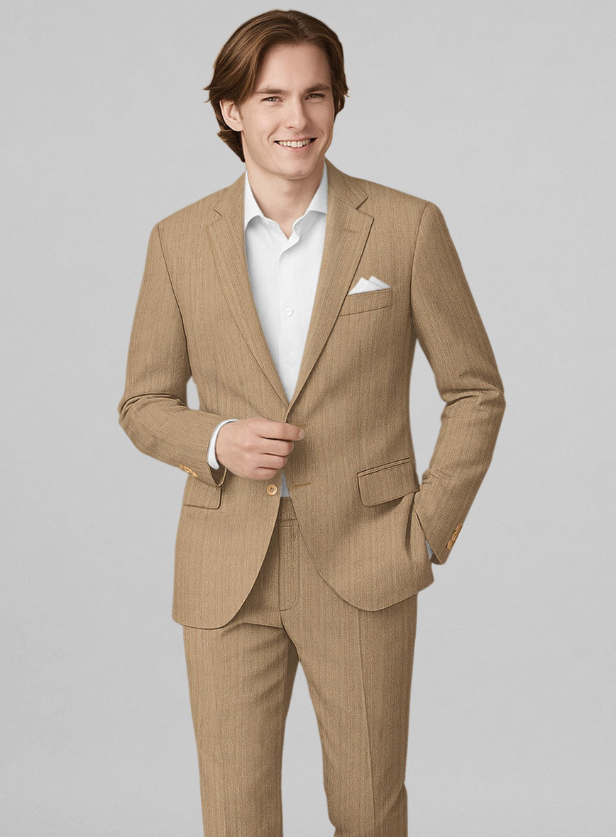 Napolean Lurvani Herringbone Biscotti Wool Jacket - StudioSuits