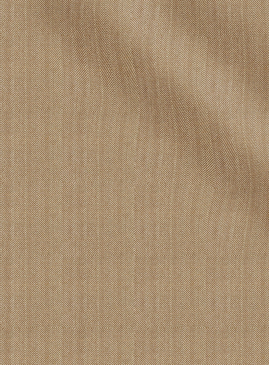 Napolean Lurvani Herringbone Biscotti Wool Pants - StudioSuits