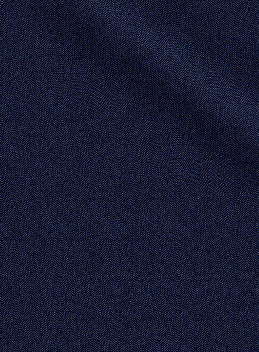 Napolean Lurvani Herringbone Blue Wool Jacket - StudioSuits
