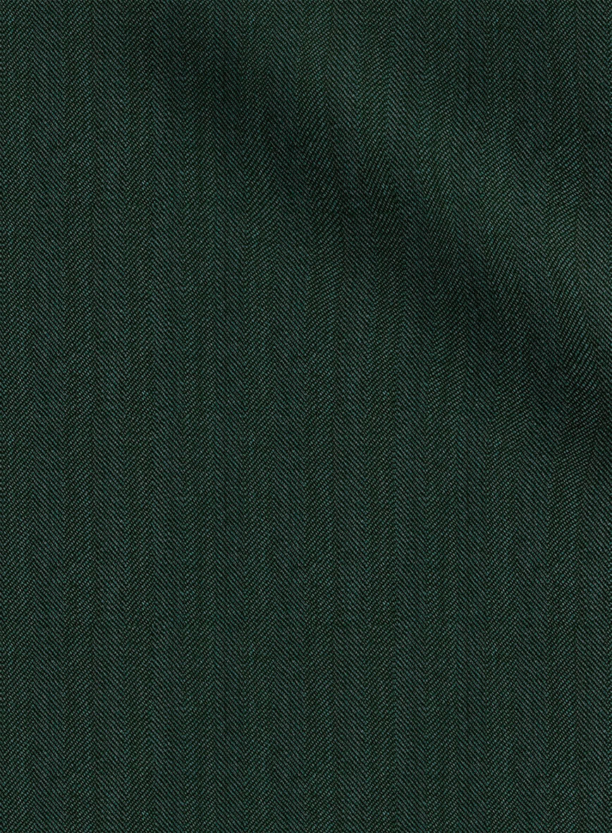 Napolean Lurvani Herringbone Green Wool Suit - StudioSuits