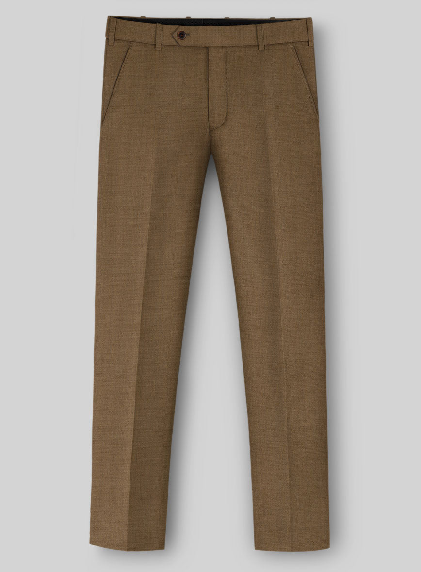 Napolean Melange Brown Wool Pants - StudioSuits