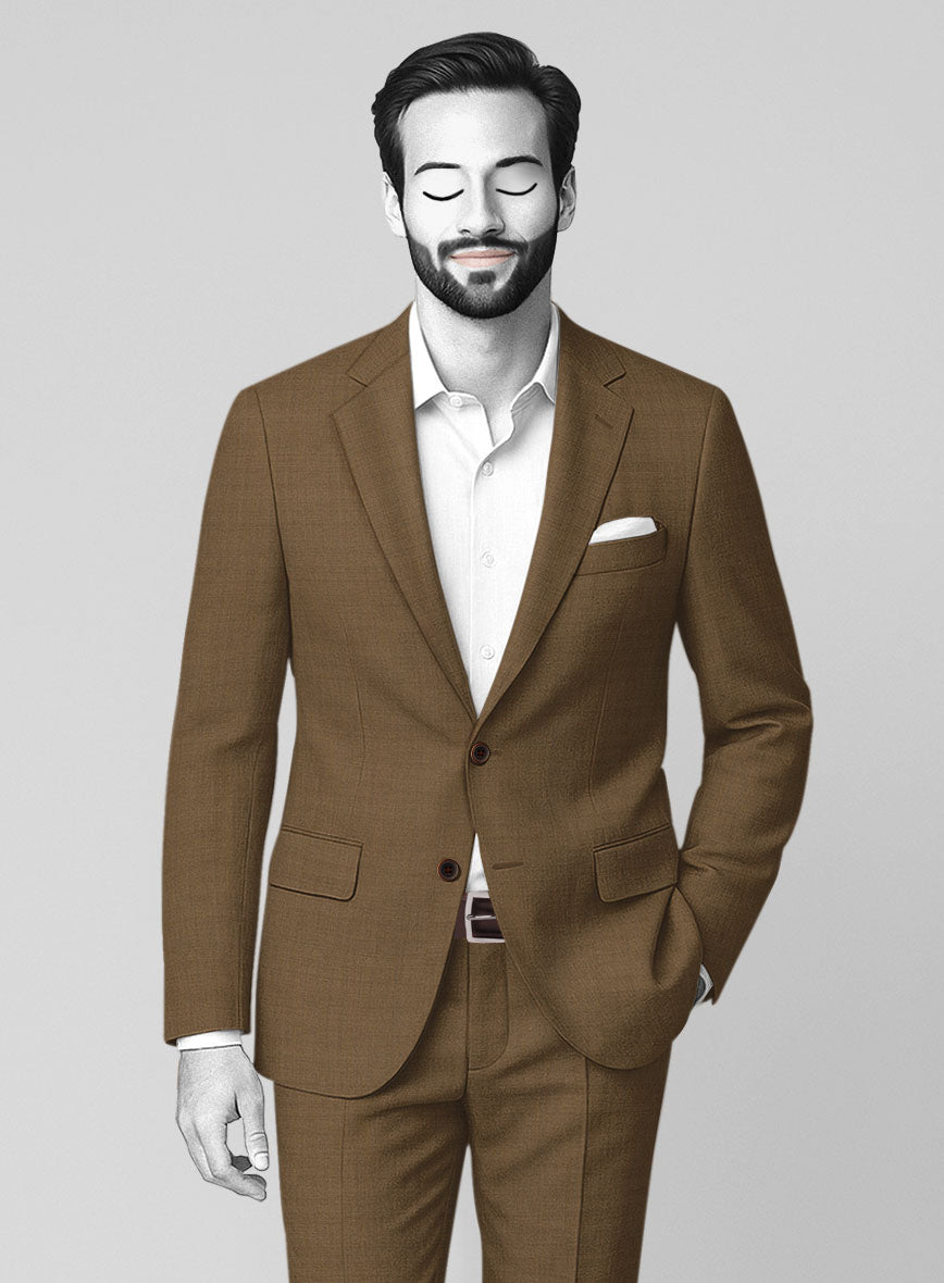 Napolean Melange Brown Wool Suit - StudioSuits
