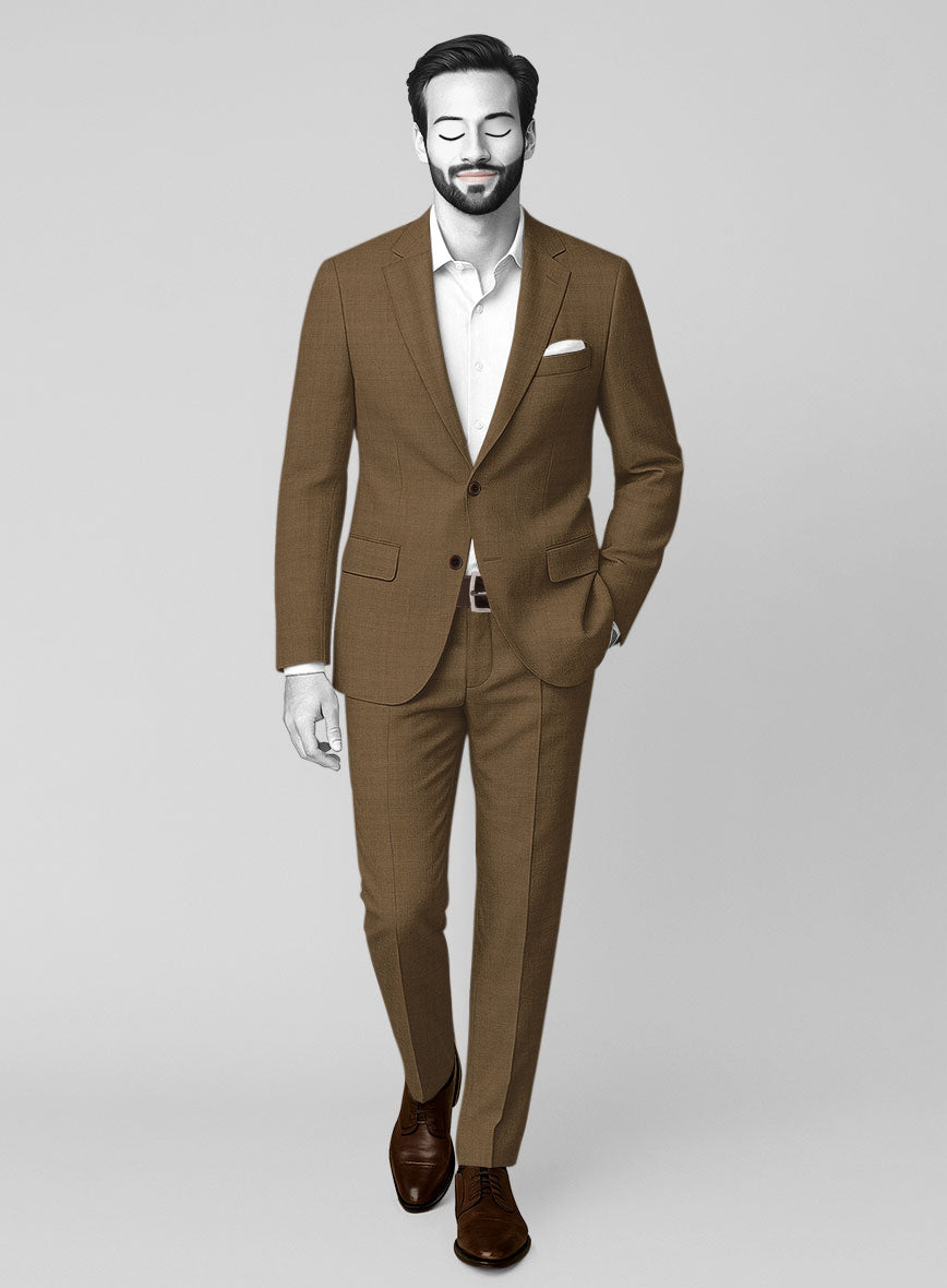 Napolean Melange Brown Wool Suit - StudioSuits