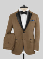 Napolean Melange Brown Wool Tuxedo Suit - StudioSuits