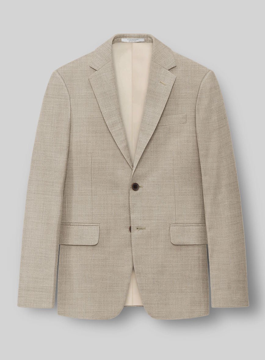 Napolean Melange Khaki Wool Jacket - StudioSuits