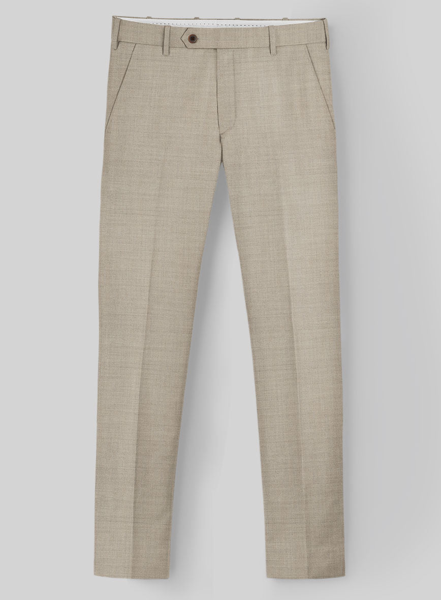 Napolean Melange Khaki Wool Pants - StudioSuits