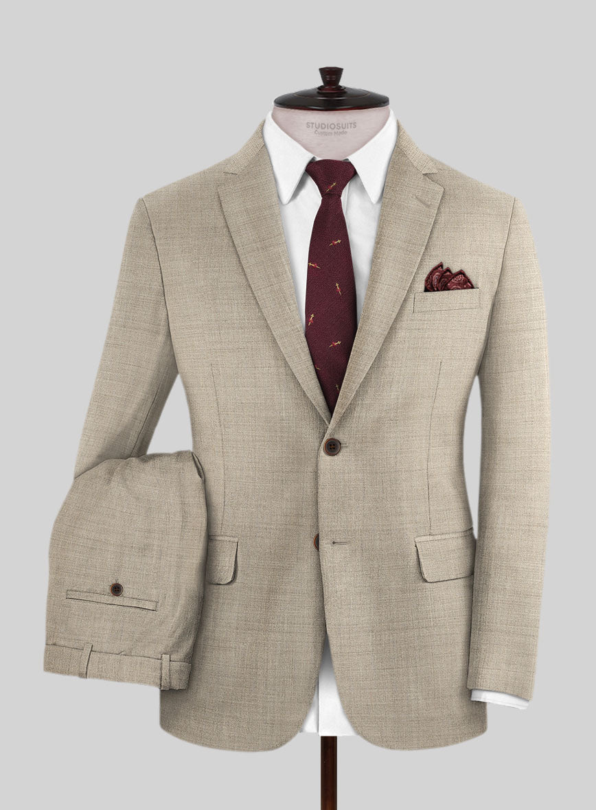 Napolean Melange Khaki Wool Suit - StudioSuits