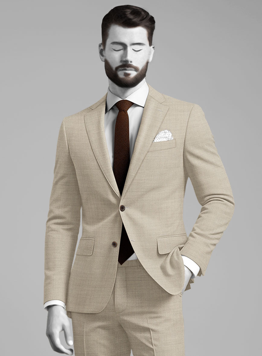 Napolean Melange Khaki Wool Suit - StudioSuits