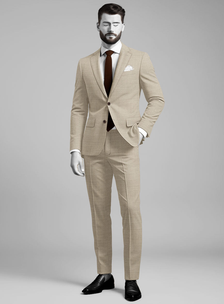 Napolean Melange Khaki Wool Suit - StudioSuits