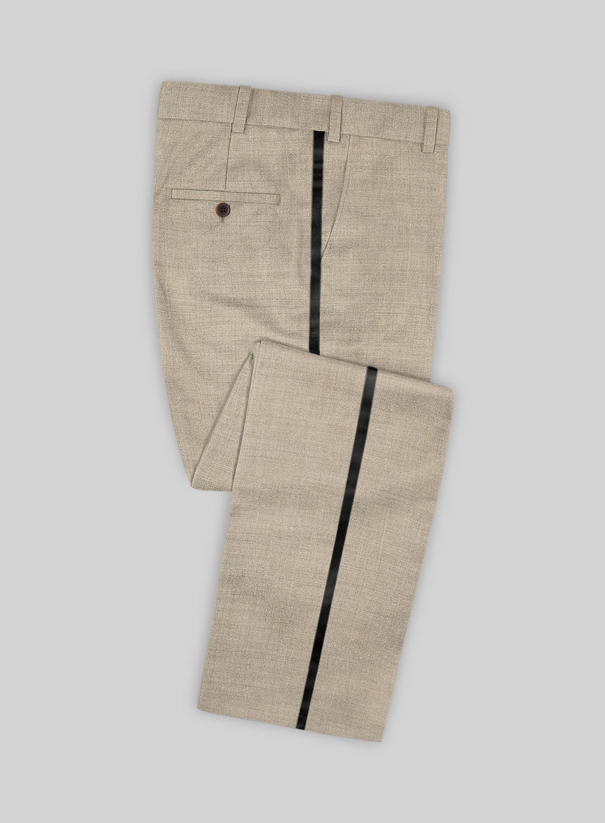 Napolean Melange Khaki Wool Tuxedo Suit - StudioSuits