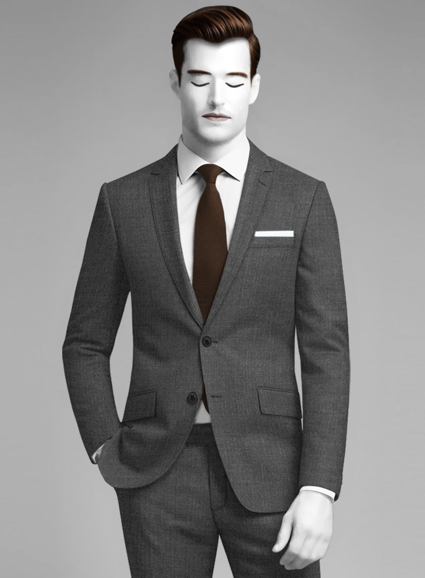 Napolean Mid Charcoal Wool Jacket - StudioSuits