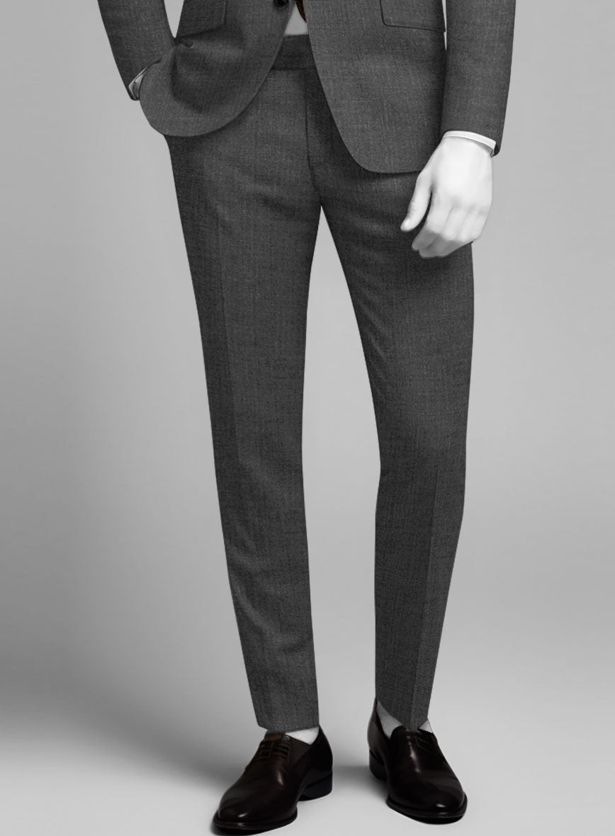 Napolean Mid Charcoal Wool Pants - StudioSuits