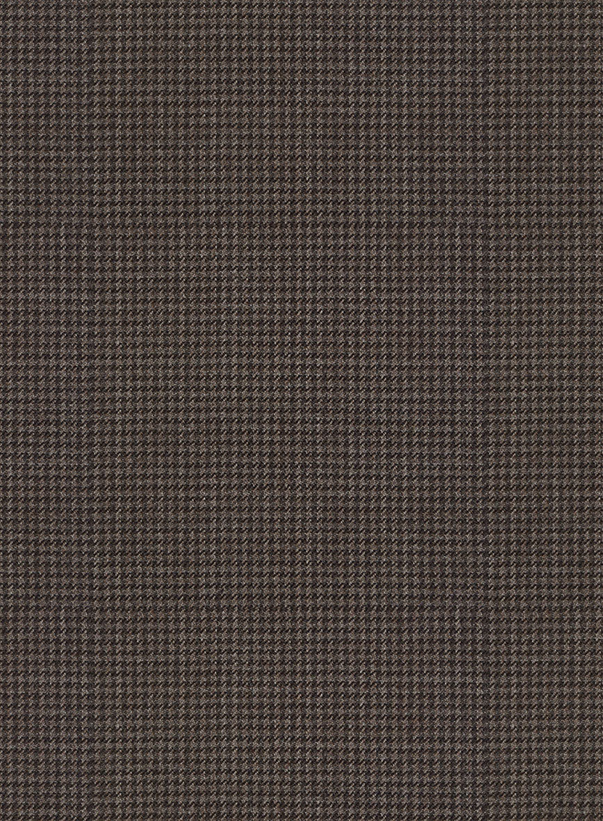 Napolean Mini Houndstooth Brown Wool Pants - StudioSuits