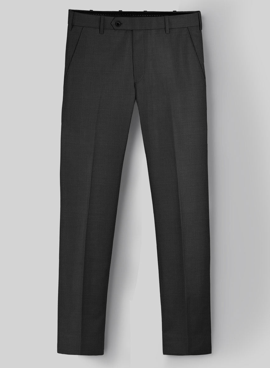 Napolean Mini Houndstooth Gray Wool Pants - StudioSuits