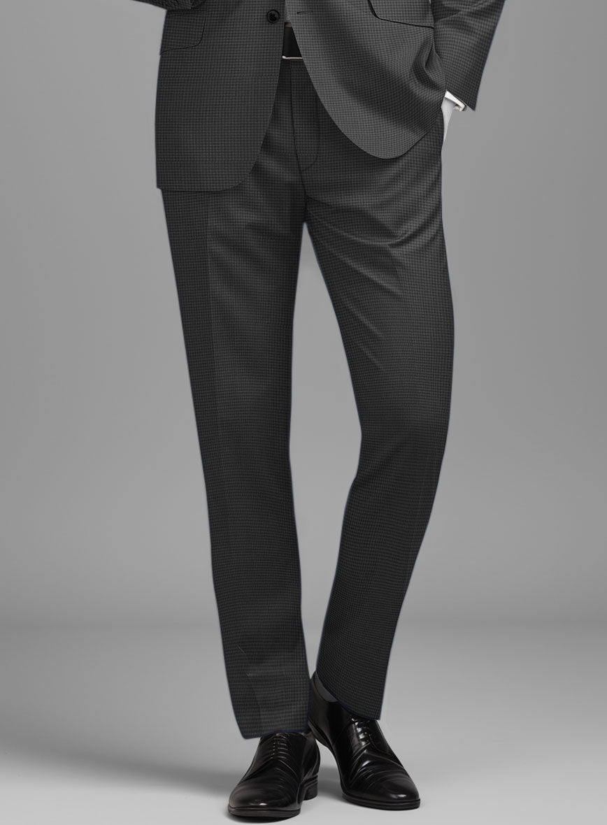 Napolean Mini Houndstooth Gray Wool Suit - StudioSuits