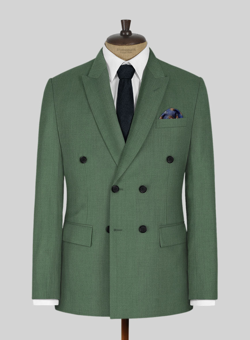 Napolean Moss Green Wool Double Breasted Suit – StudioSuits