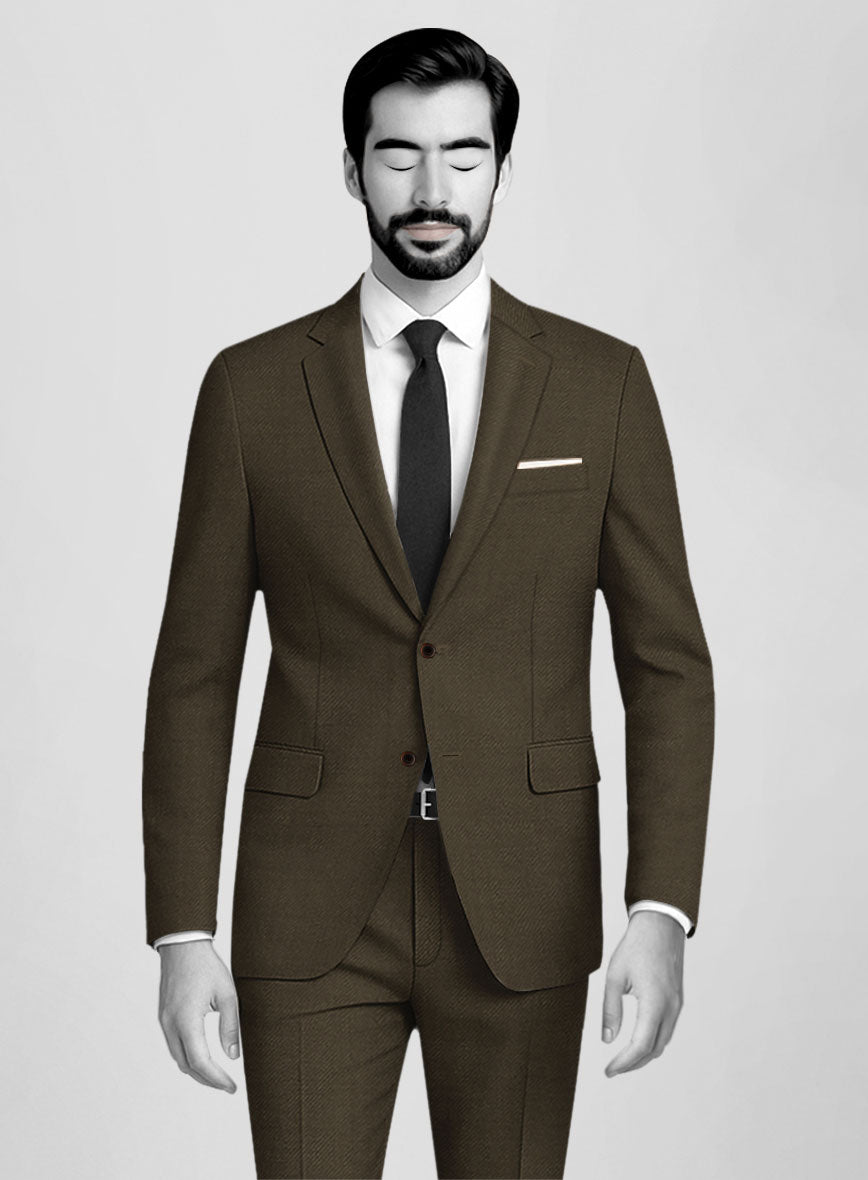 Napolean Mud Brown Wool Jacket - StudioSuits