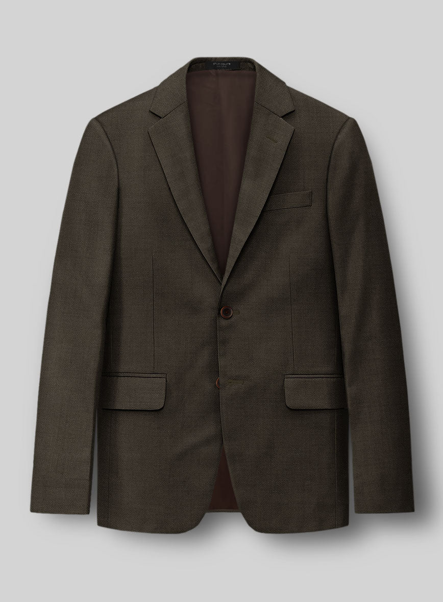 Napolean Mud Brown Wool Jacket - StudioSuits