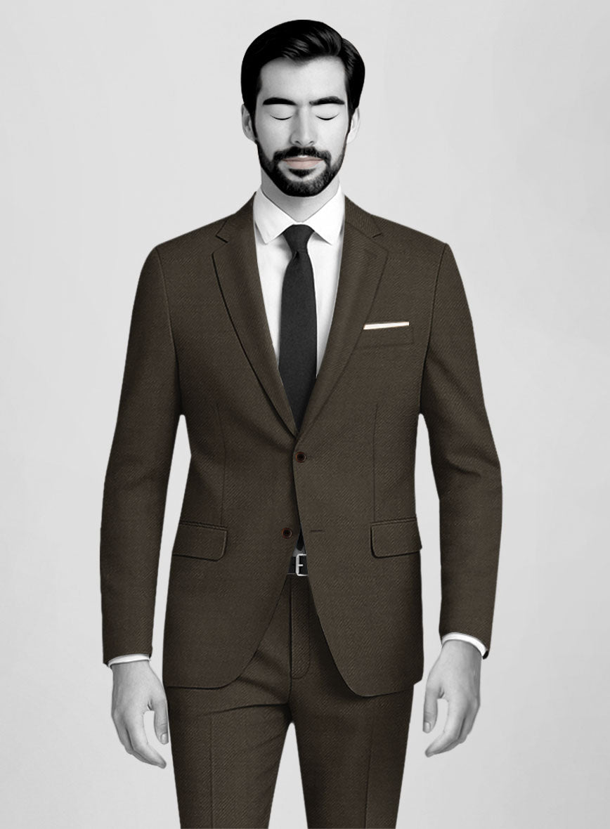 Napolean Mud Brown Wool Suit - StudioSuits