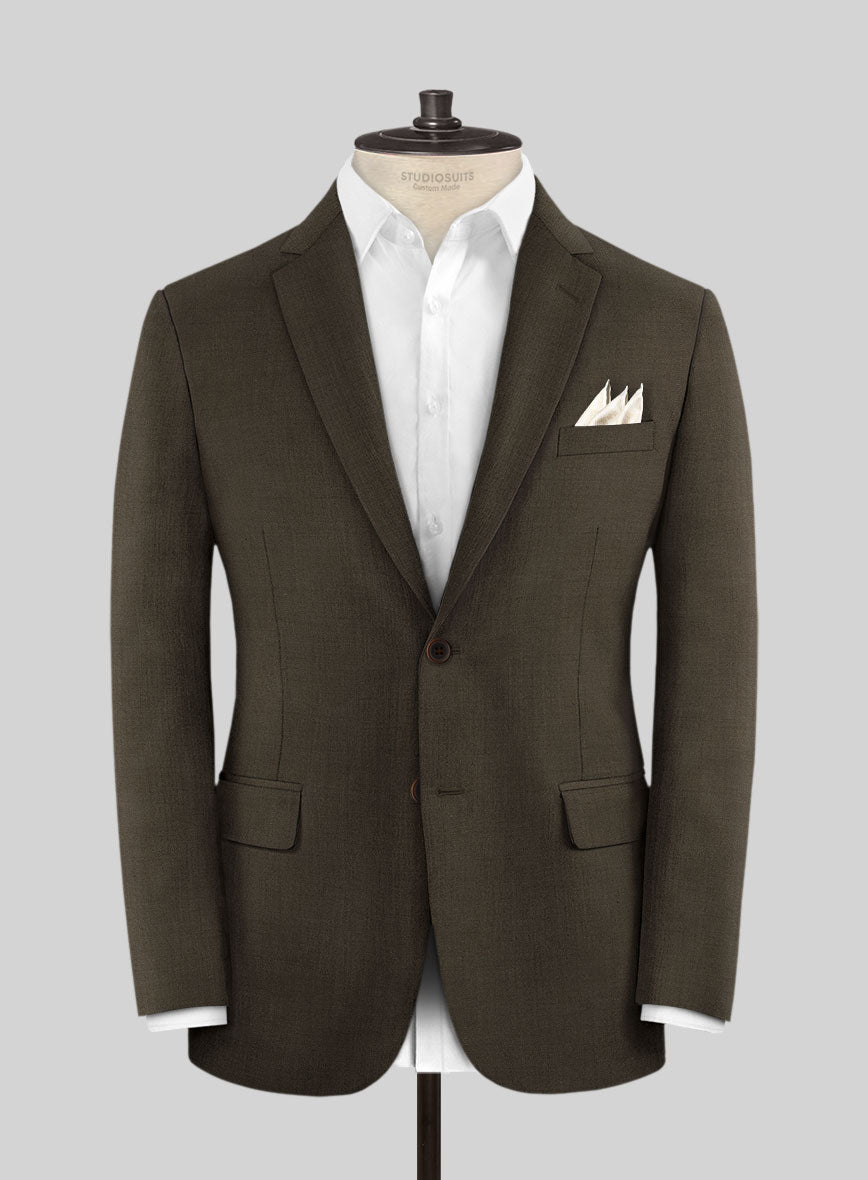 Napolean Mud Brown Wool Jacket - StudioSuits