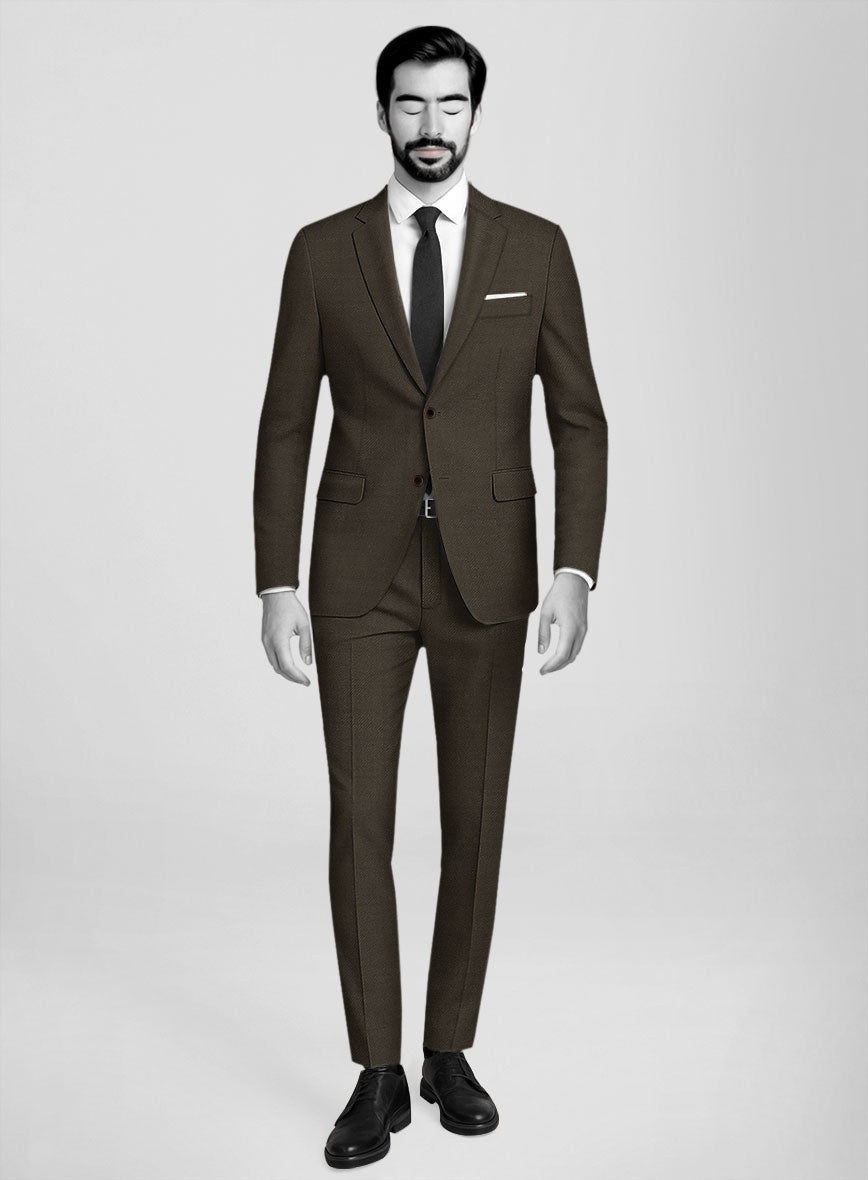 Napolean Mud Brown Wool Suit - StudioSuits