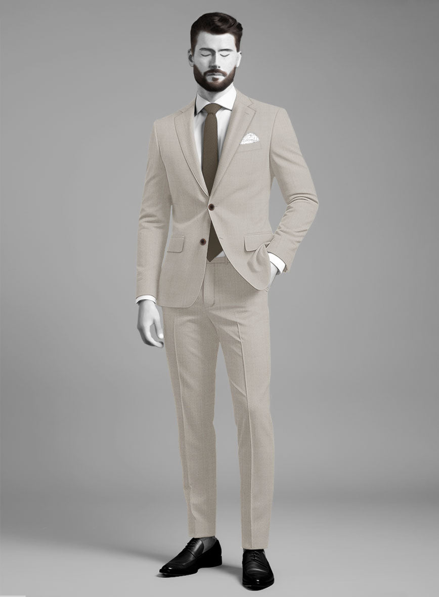 Napolean Muted Beige Wool Suit - StudioSuits
