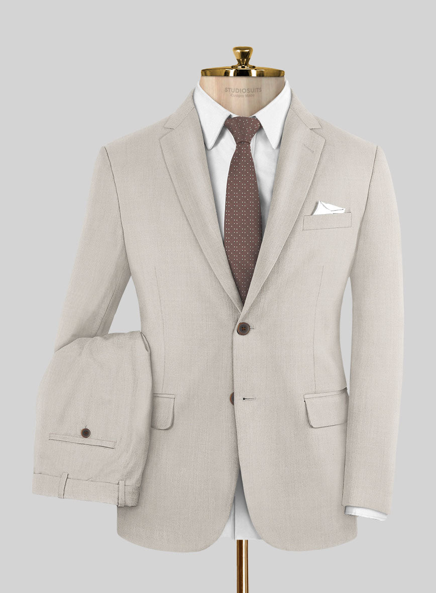 Napolean Muted Beige Wool Suit - StudioSuits