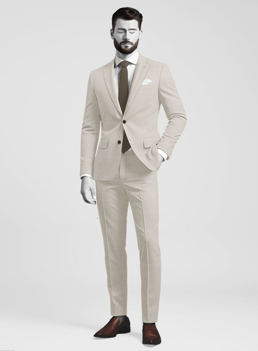 Napolean Muted Beige Wool Suit - StudioSuits