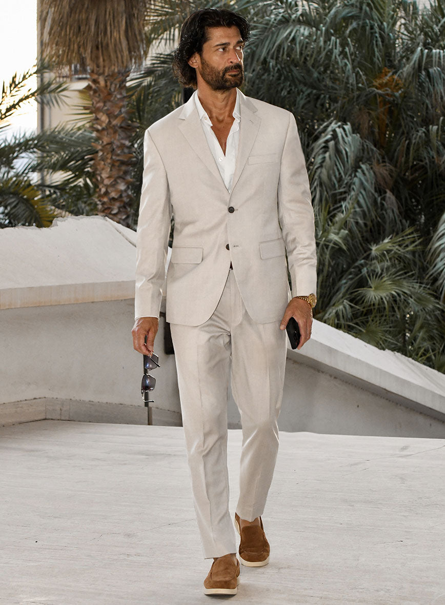 Napolean Muted Beige Wool Suit - StudioSuits