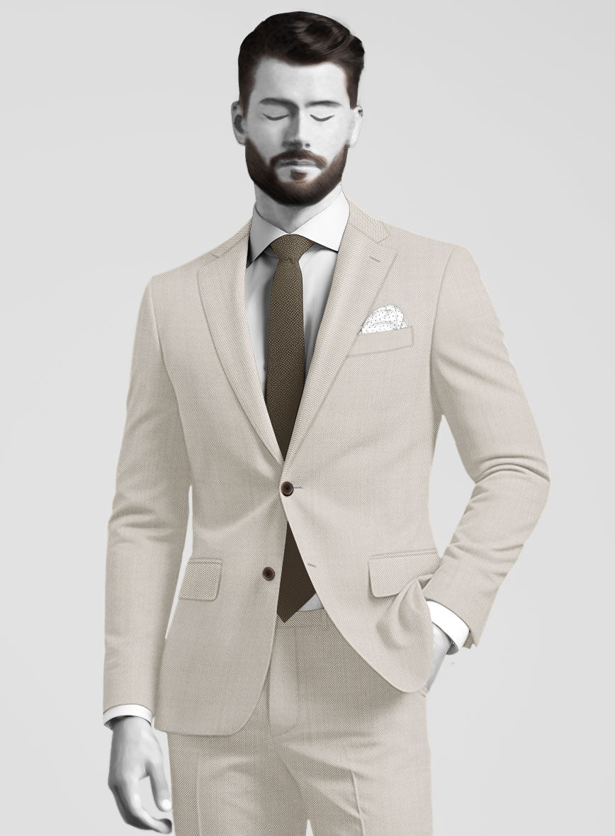 Napolean Muted Beige Wool Suit - StudioSuits