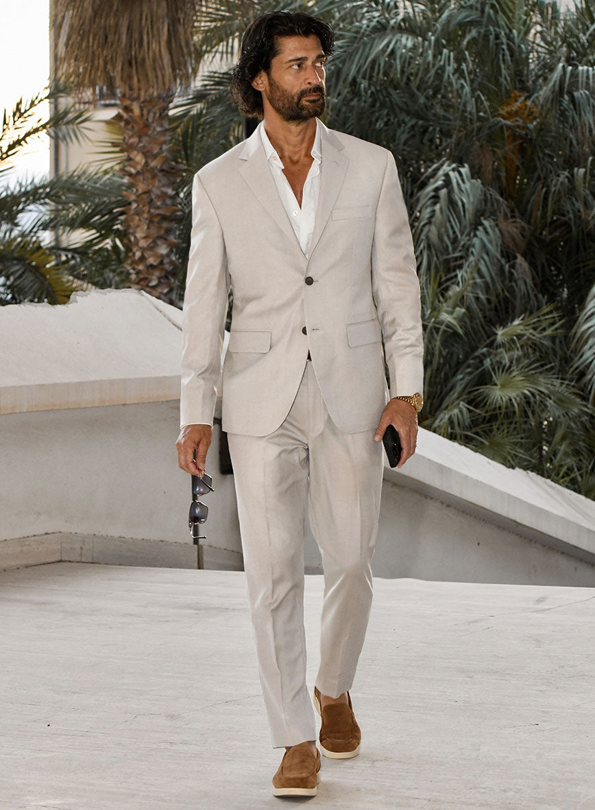 Napolean Muted Beige Wool Suit - StudioSuits