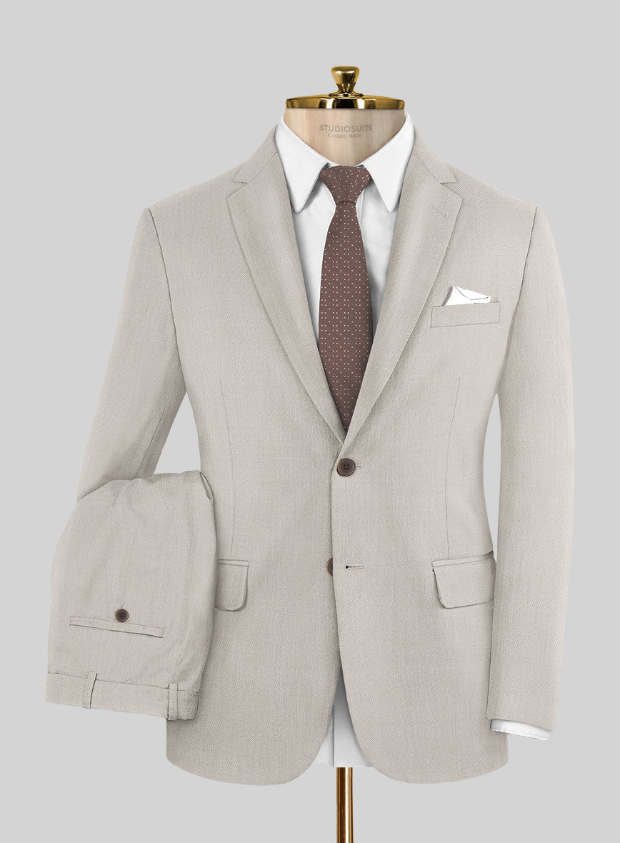 Napolean Muted Beige Wool Suit - StudioSuits