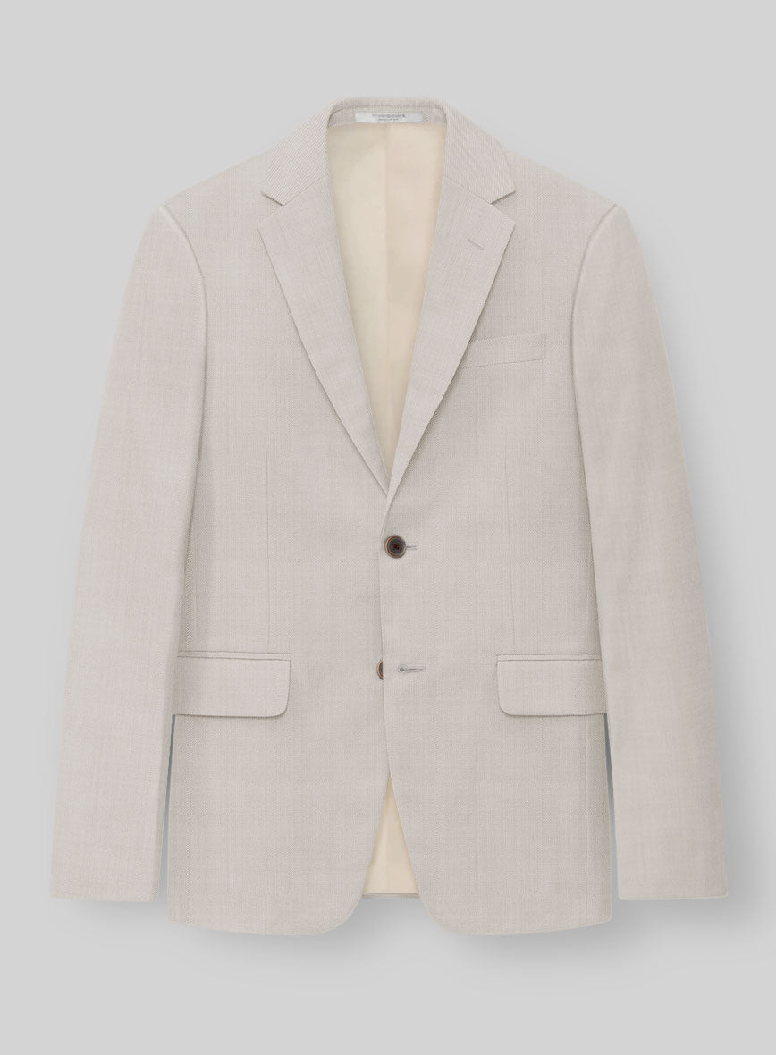 Napolean Muted Beige Wool Suit - StudioSuits