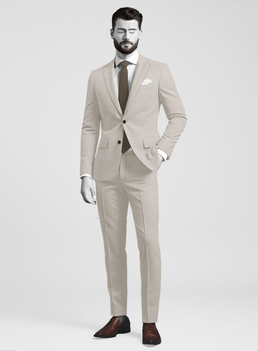 Napolean Muted Beige Wool Suit - StudioSuits