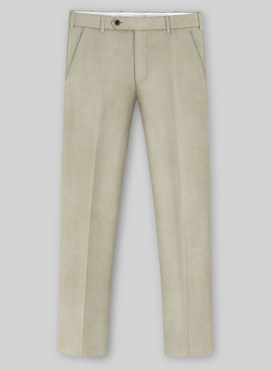 Napolean Muted Khaki Wool Pants - StudioSuits
