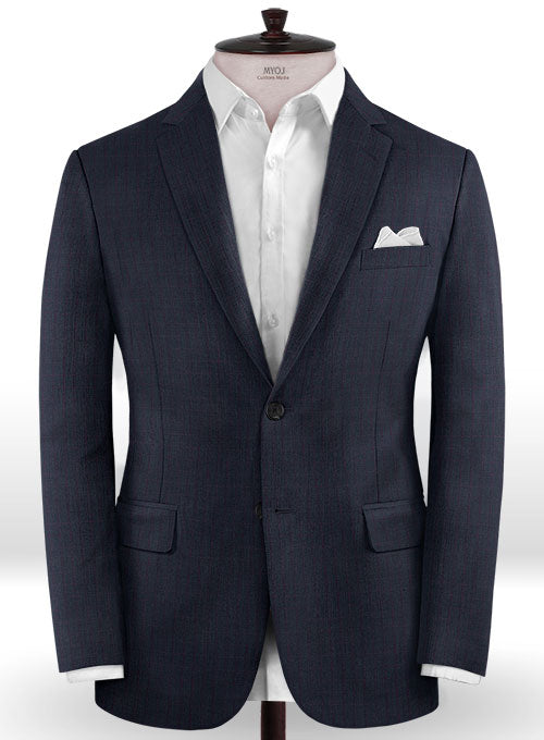 Napolean Nailhead Box Blue Wool Jacket - StudioSuits