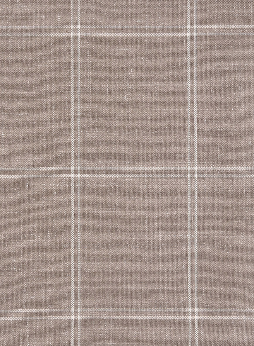 Napolean Noemi Windowpane Brown Wool Suit - StudioSuits