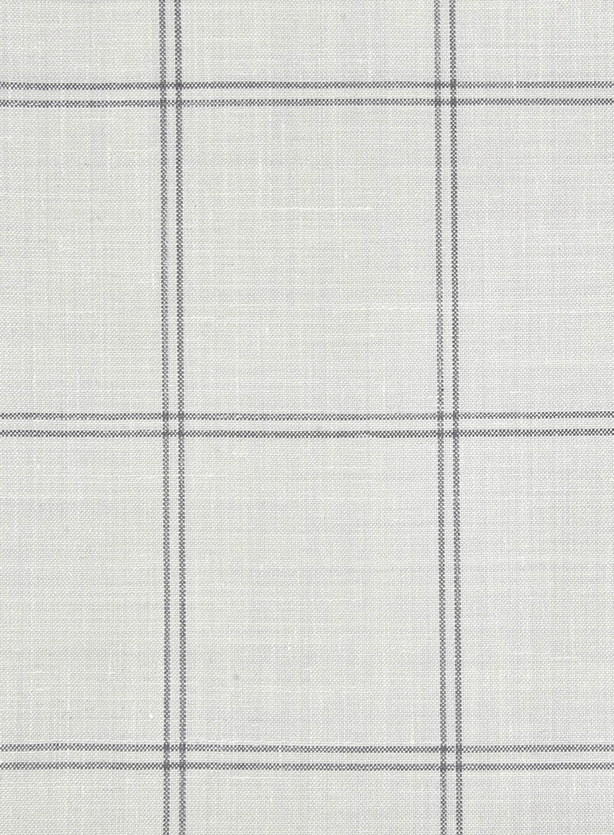 Napolean Noemi Windowpane Light Gray Wool Jacket - StudioSuits