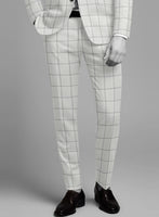 Napolean Noemi Windowpane Light Gray Wool Suit - StudioSuits